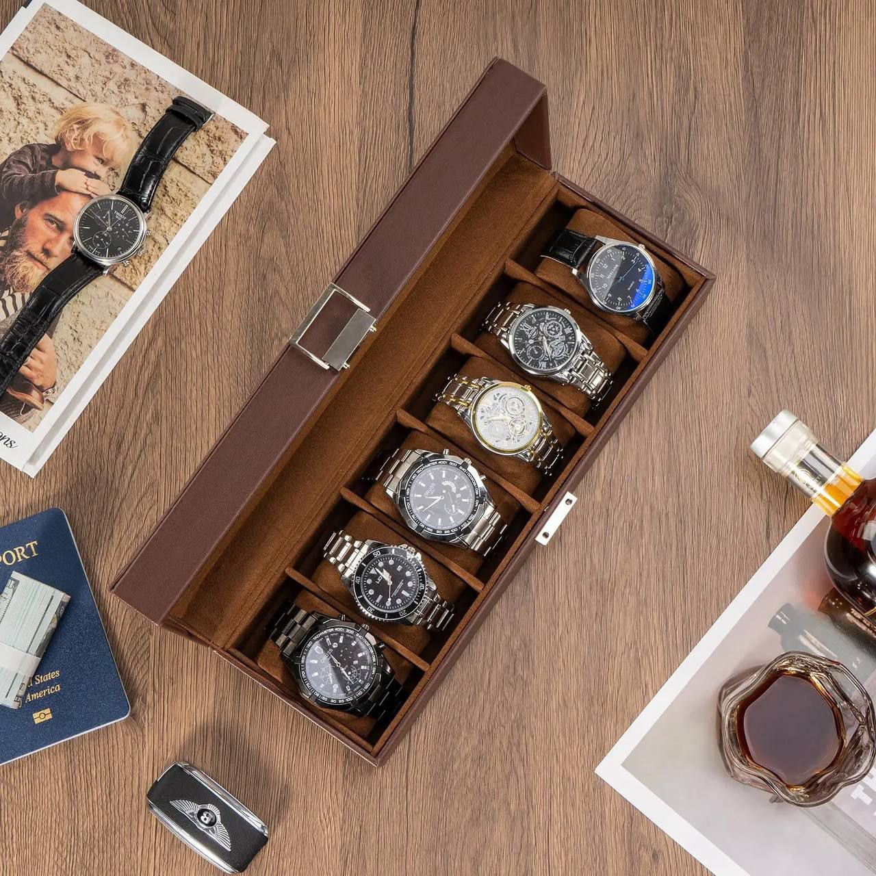6pc Wooden watch case