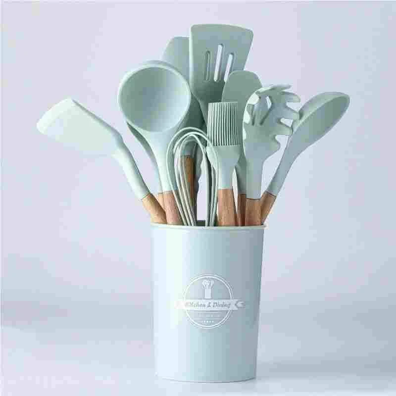New Silicon cooking spoon set