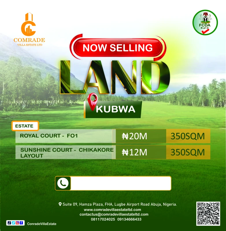 Discover Prime Land in Kubwa with Comrade Villa Estate!