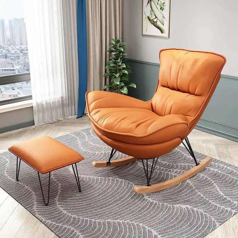 Single Recliner Leisure Rocking Chair with Mini Stool