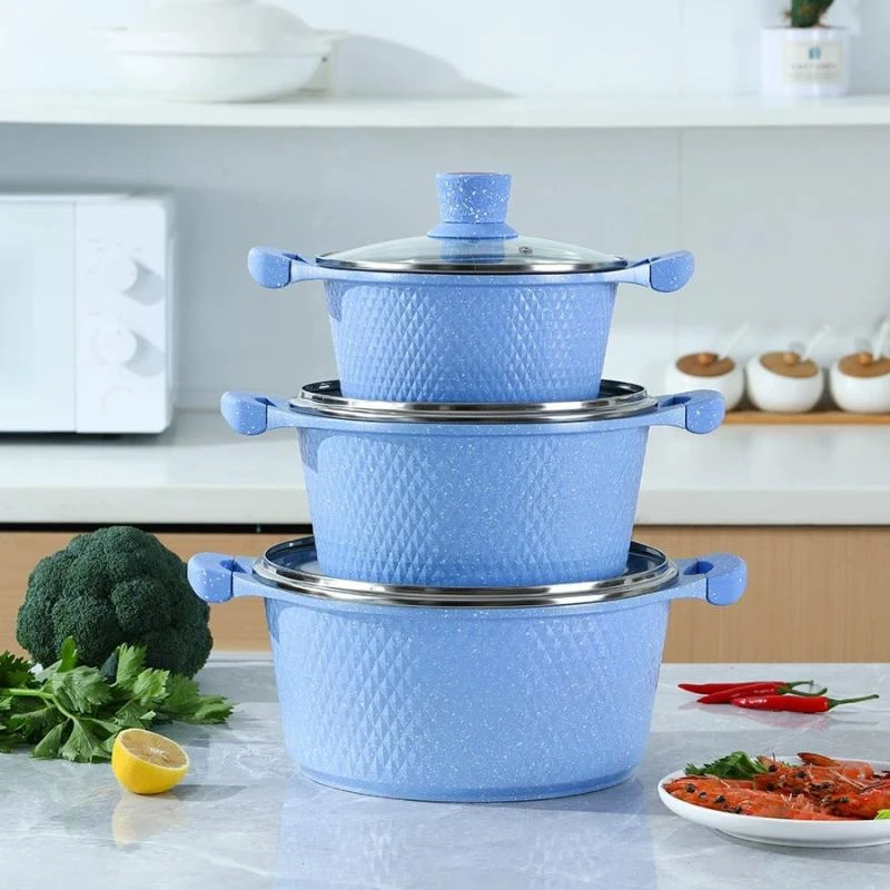 6Pcs Medical stone, die cast marble Cookware/Pot (24/28/32)