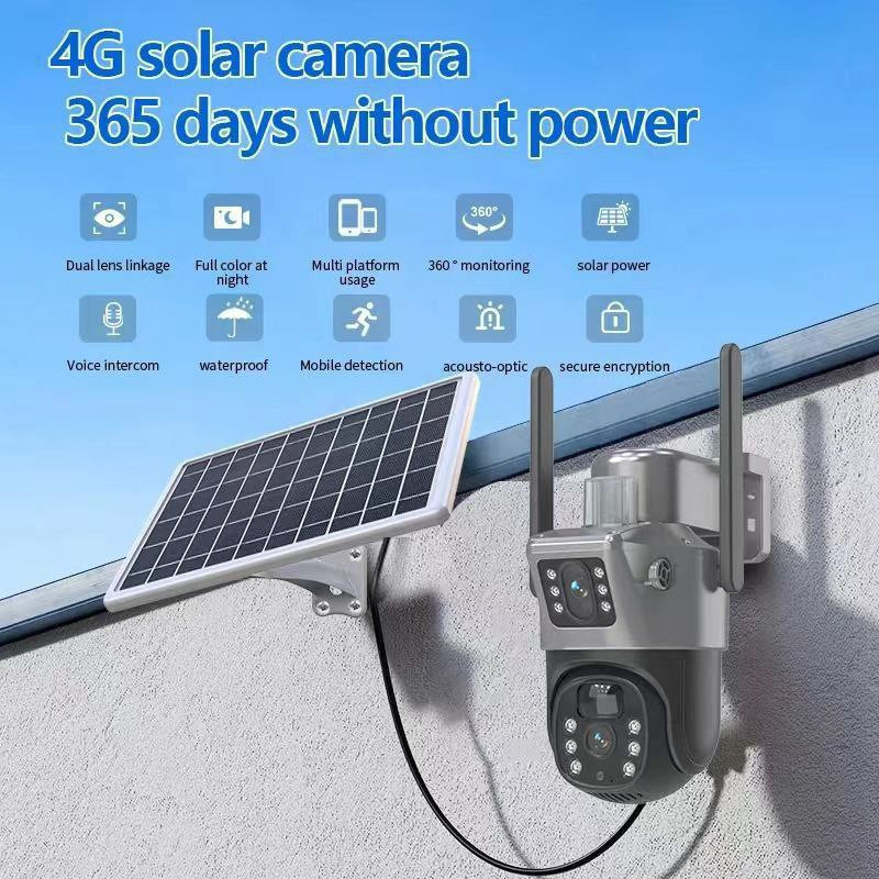 Solar Dual Lens Security Camera with 4G Connectivity