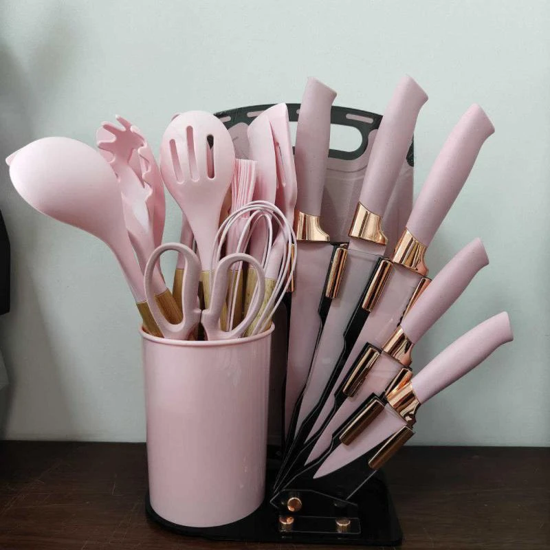 19Pcs Silicon Cooking spoon & knife set (0002)