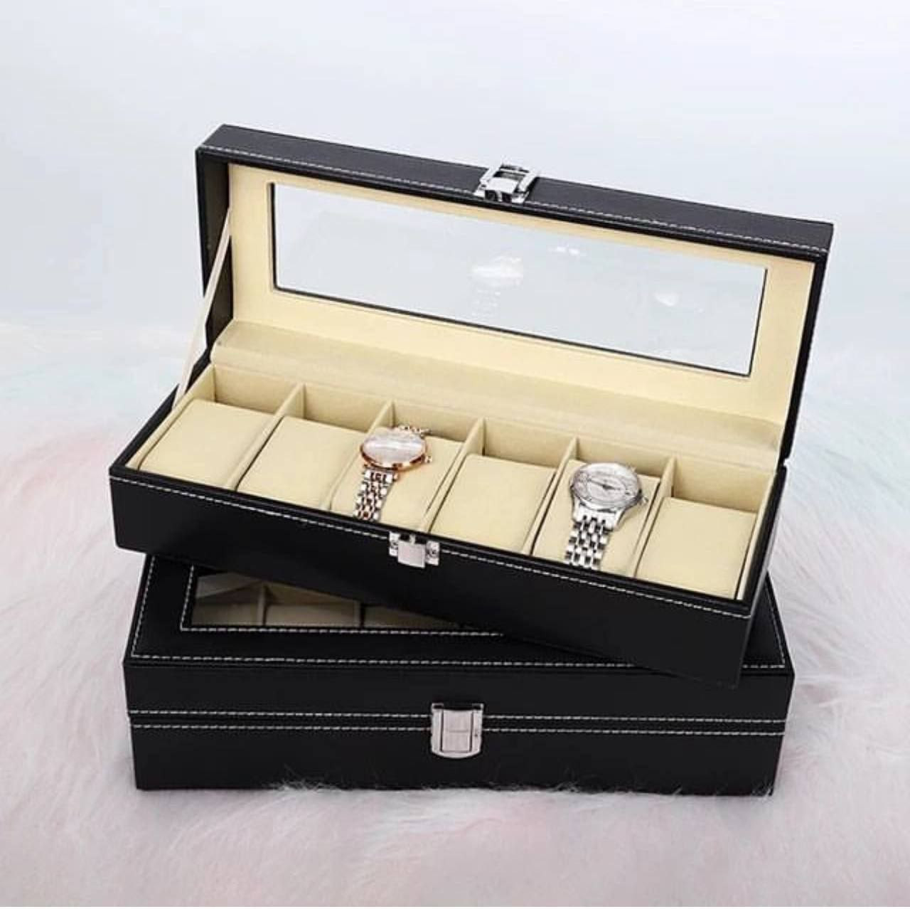 6pc Leather watch case