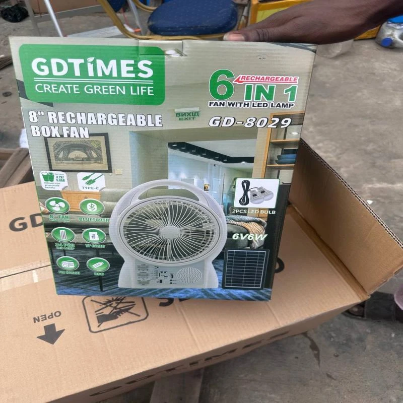 GD-8029 8inch Solar Rechargeable table fan.