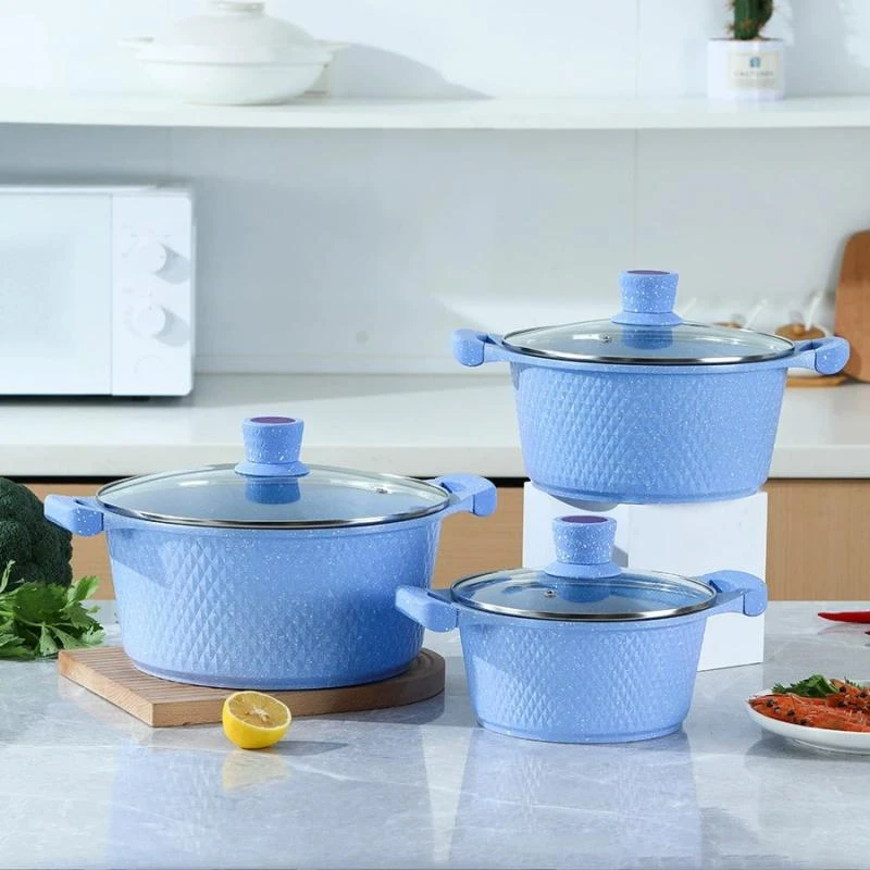 6Pcs medical stone die cast marble Cookware/Pot (20/24/28)