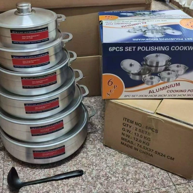6 sets Aluminum Polish cookware/pot